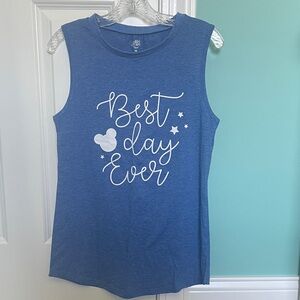 Tickled Teal Blue Disney Muscle Tee with Whimsical Print